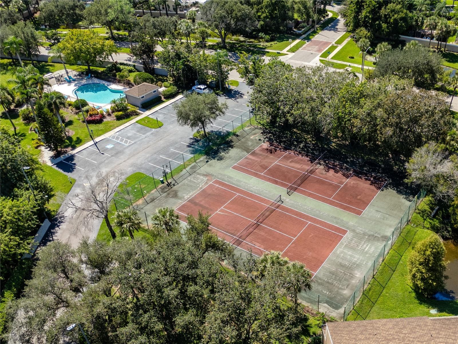 Aerial View of Tennis Courts and pool-6229 Bayside Key Dr, Tampa, FL 33615 - 6229 BAYSIDE KEY DR, TAMPA