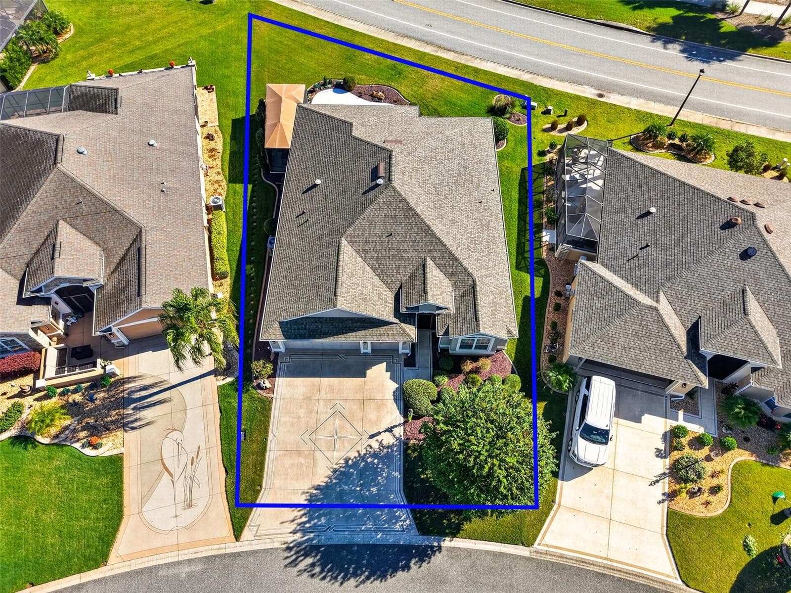 Aerial Front Elevation with Property Lines - 3323 KELVINGTON RD, THE VILLAGES