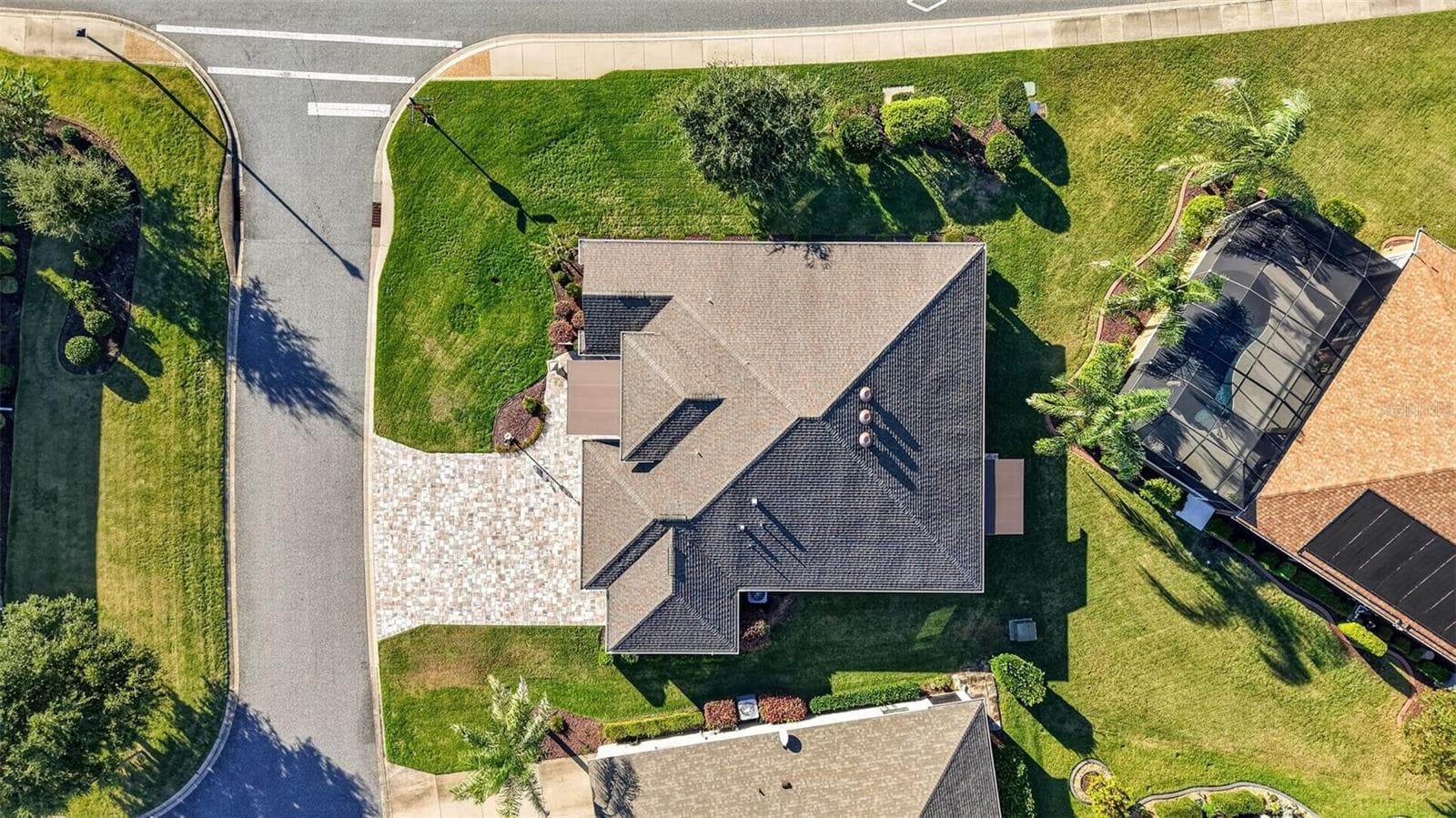 Aerial Side Elevation with Large Corner Lot - 1793 WAX BERRY CT, THE VILLAGES