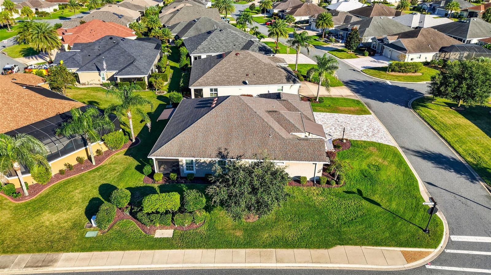 Aerial Side Elevation with Large Corner Lot - 1793 WAX BERRY CT, THE VILLAGES