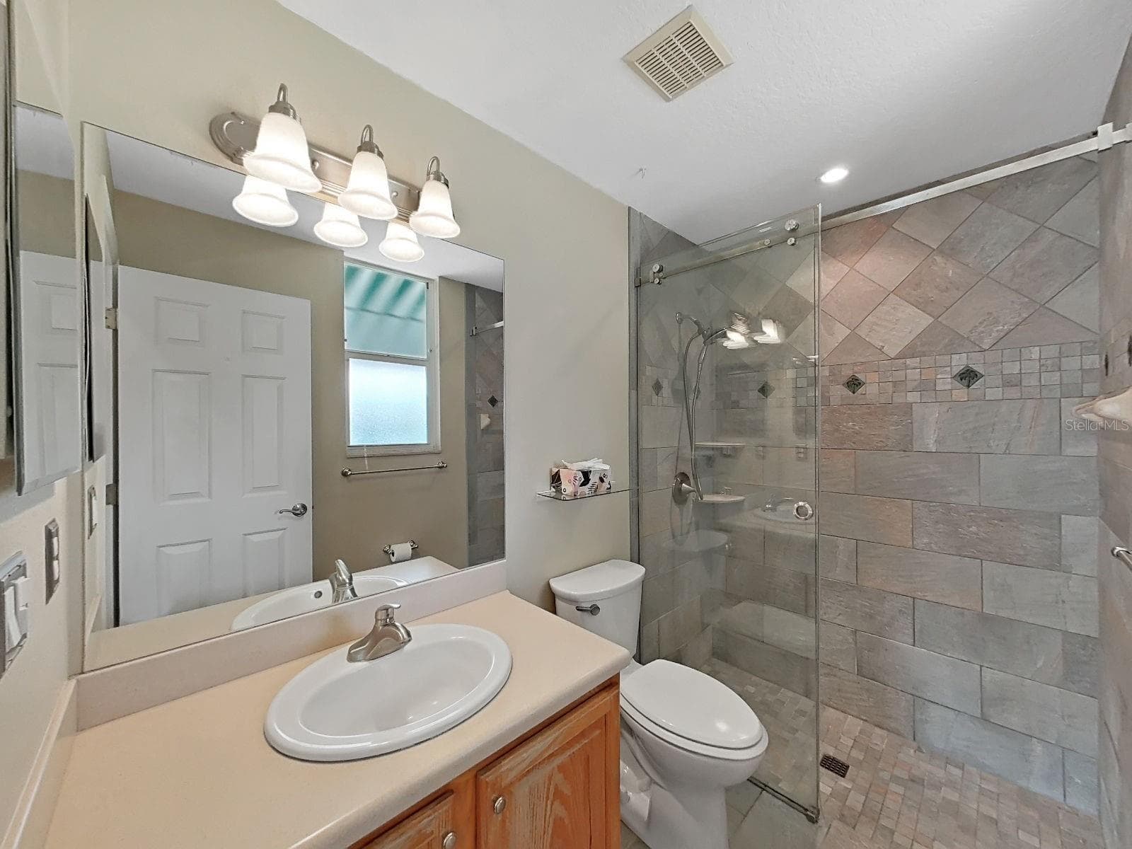 Bath #2 ~ Glass Enclosed Updated Shower - 14915 DEVONSHIRE WOODS PL, TAMPA