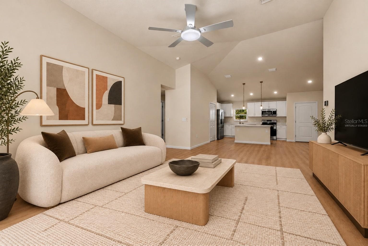 Living Room Virtually Staged - 922 S COUNTY ROAD 419, CHULUOTA