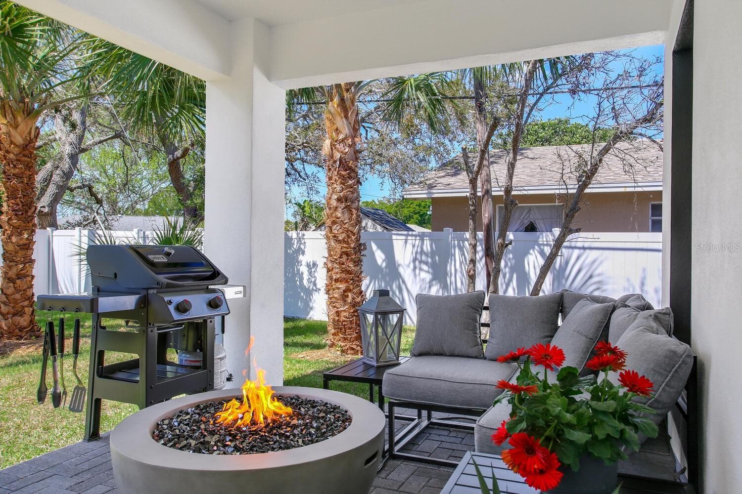 Backyard and covered patio - previously photographed. - 3040 BELCHER RD, DUNEDIN