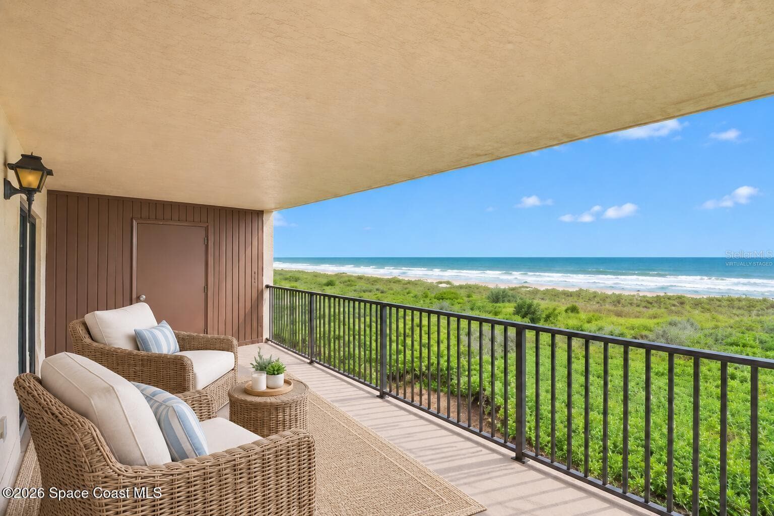 Virtually Staged Balcony - 8496 RIDGEWOOD AVE #3304, CAPE CANAVERAL