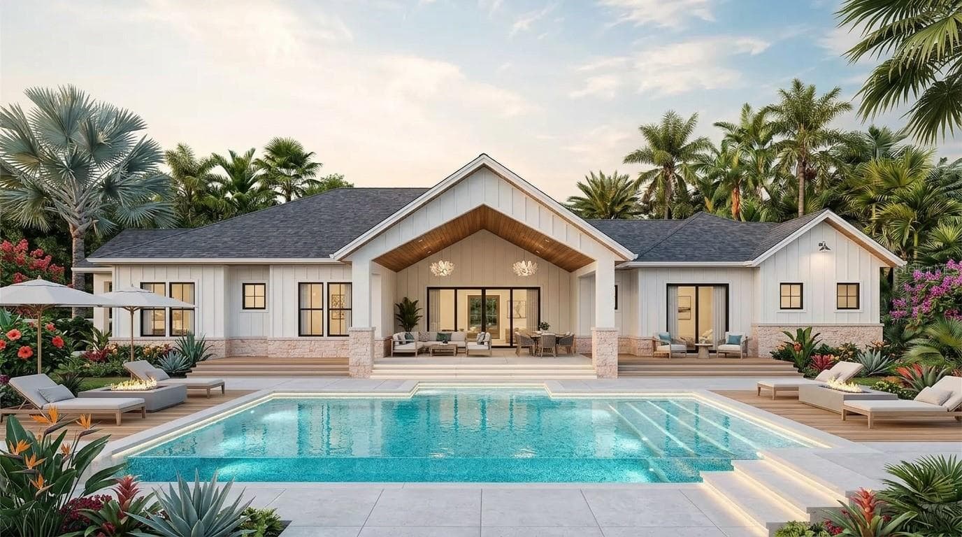 Exterior Back Pool & Spa - Artist rendition - 8755 WAUCHULA RD, MYAKKA CITY