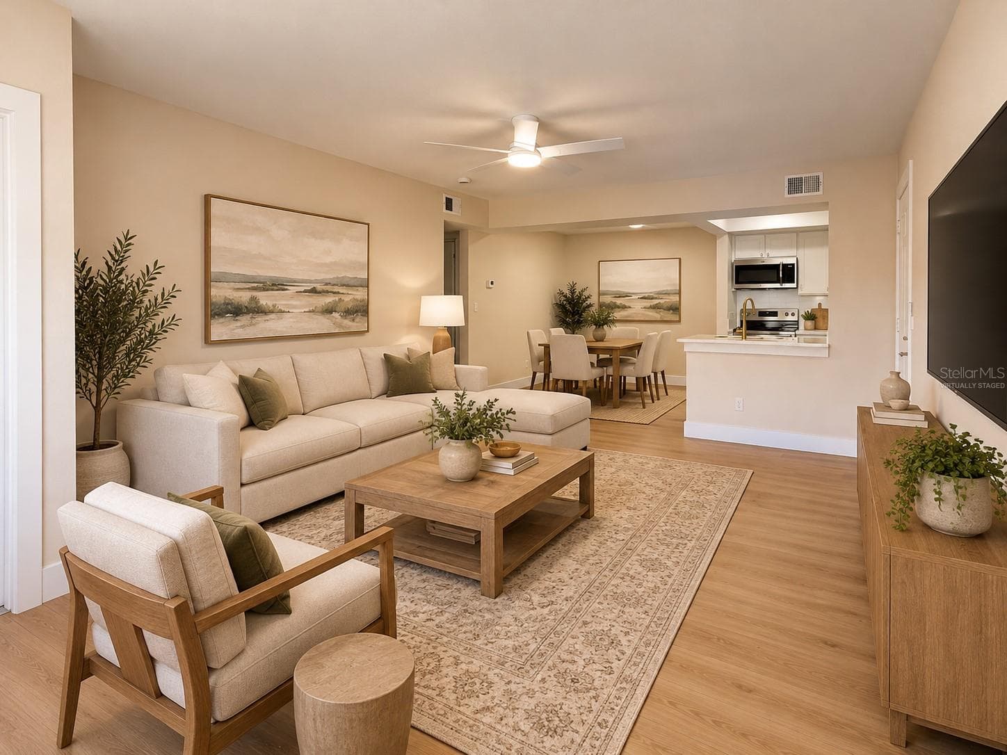 Virtually staged Living and dining rooms - 10200 GANDY BLVD N #923, ST PETERSBURG