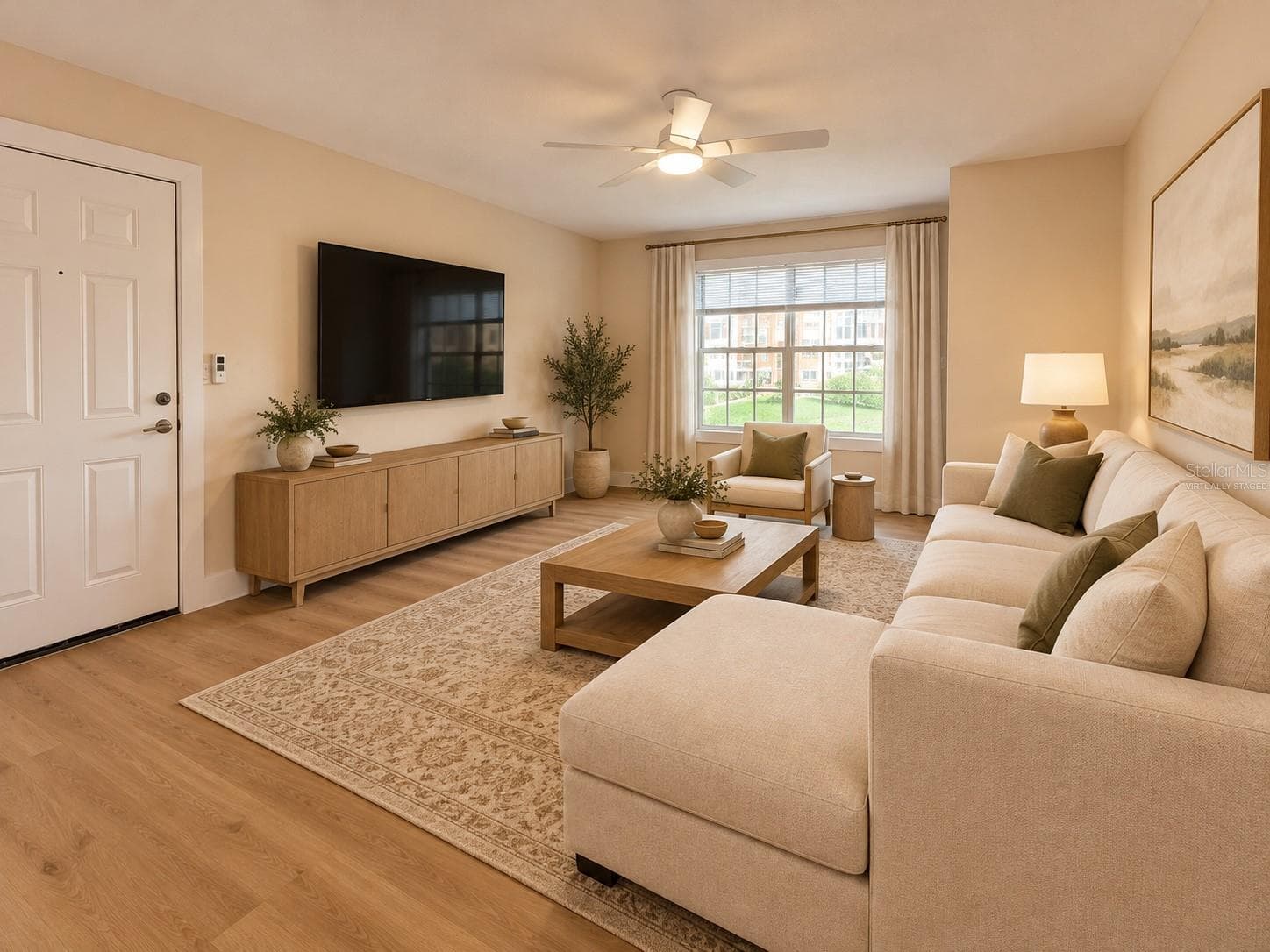 Virtually staged living room - 10200 GANDY BLVD N #923, ST PETERSBURG