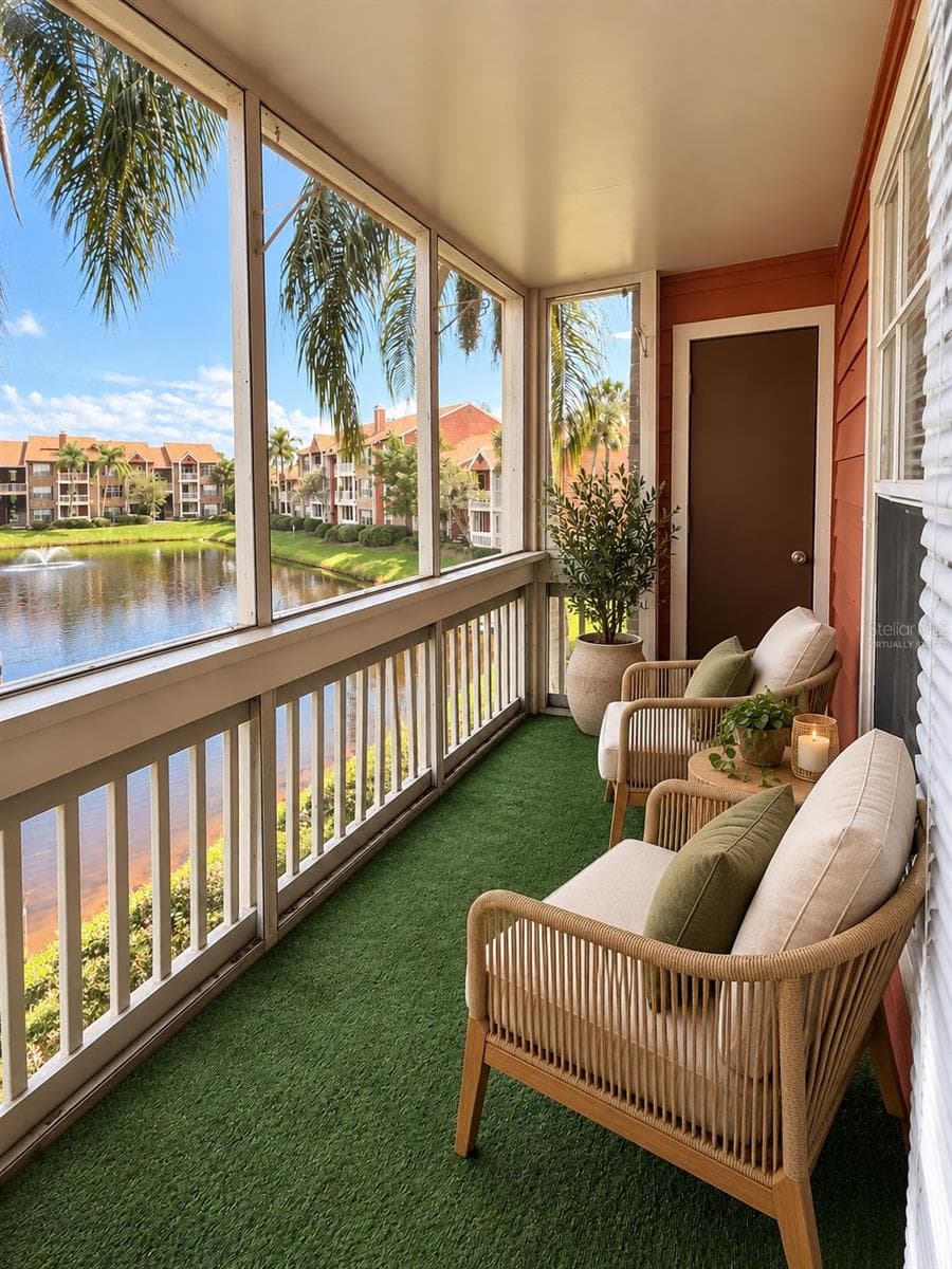 Virtually staged porch - 10200 GANDY BLVD N #923, ST PETERSBURG