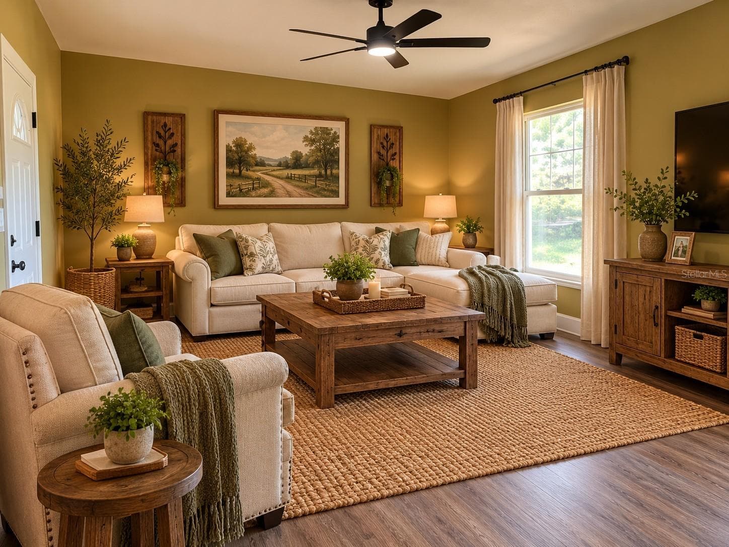 Virtual Staged Living - 45518 OAK ST, PAISLEY