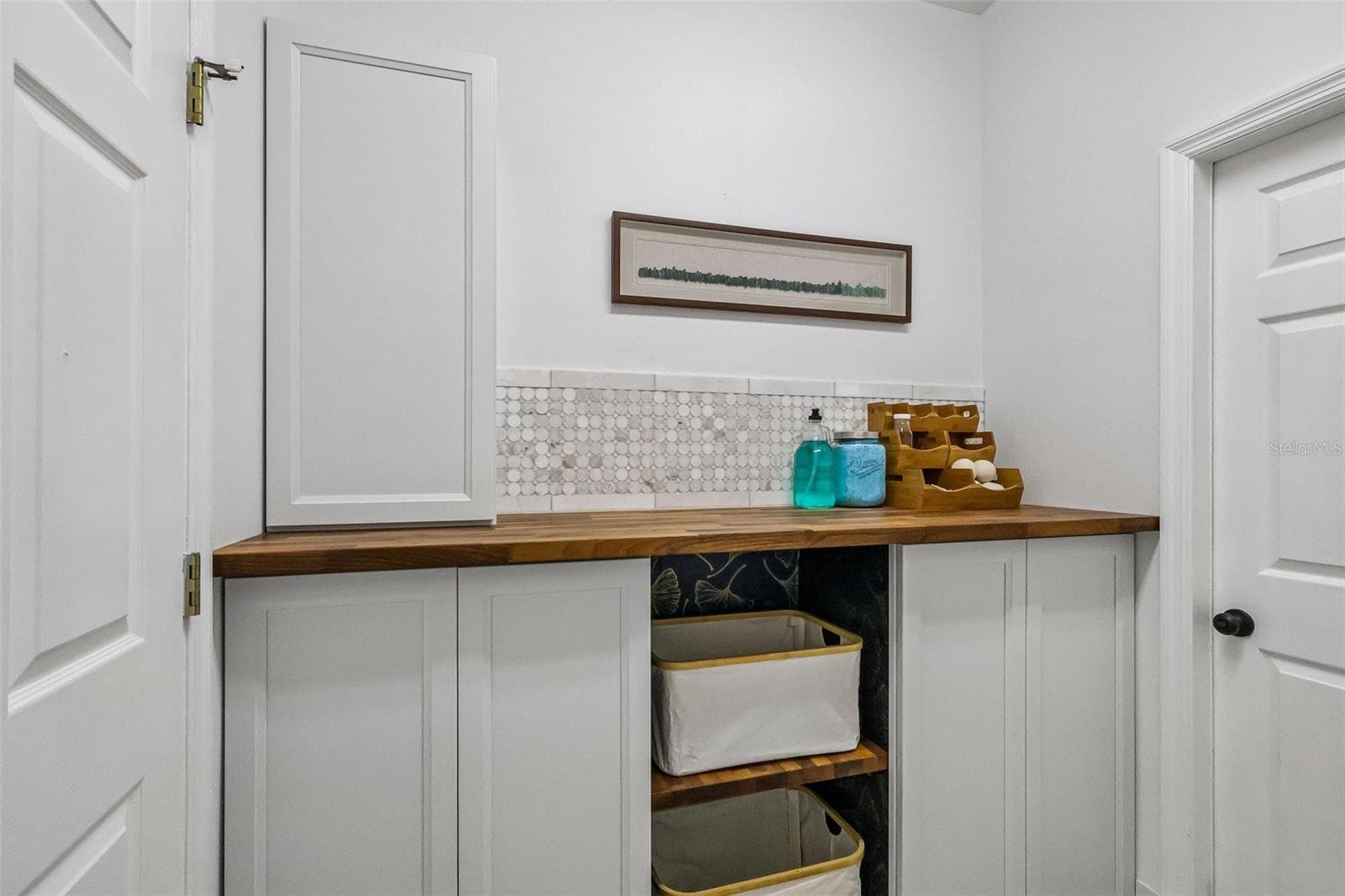 Downstairs laundry room with storage. Beautifully updated. - 1305 WINDY BLUFF DR, MINNEOLA