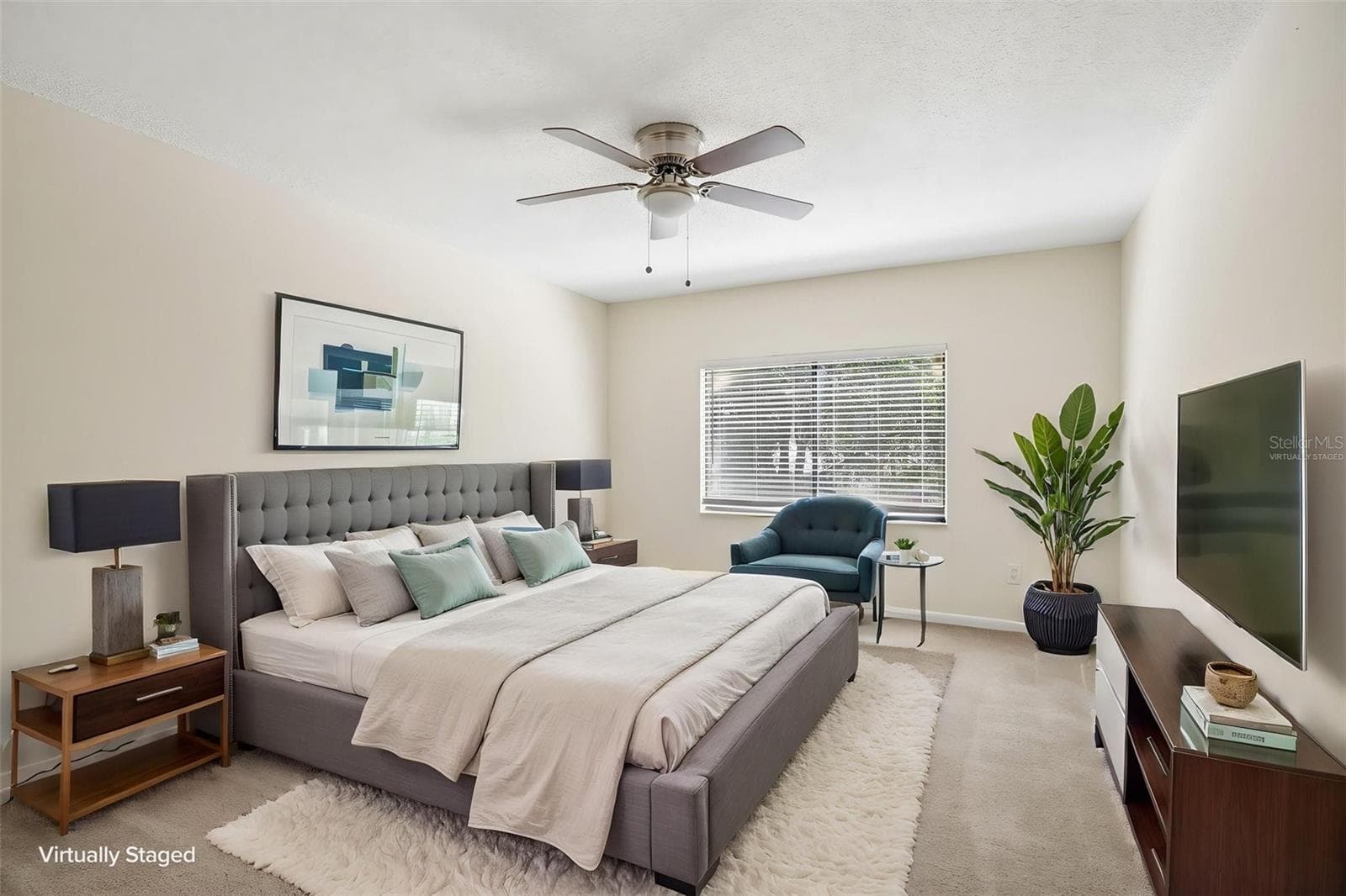 Primary Bedroom - Virtually Staged - 16148 GARDENDALE DR, TAMPA