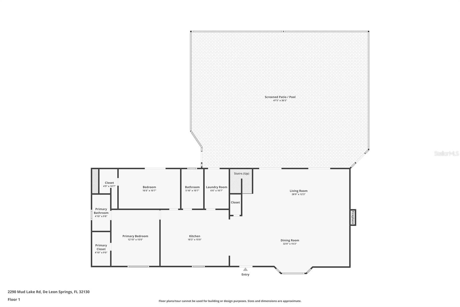 FLOOR PLAN - 1ST FLOOR - 2290 MUD LAKE RD, DE LEON SPRINGS