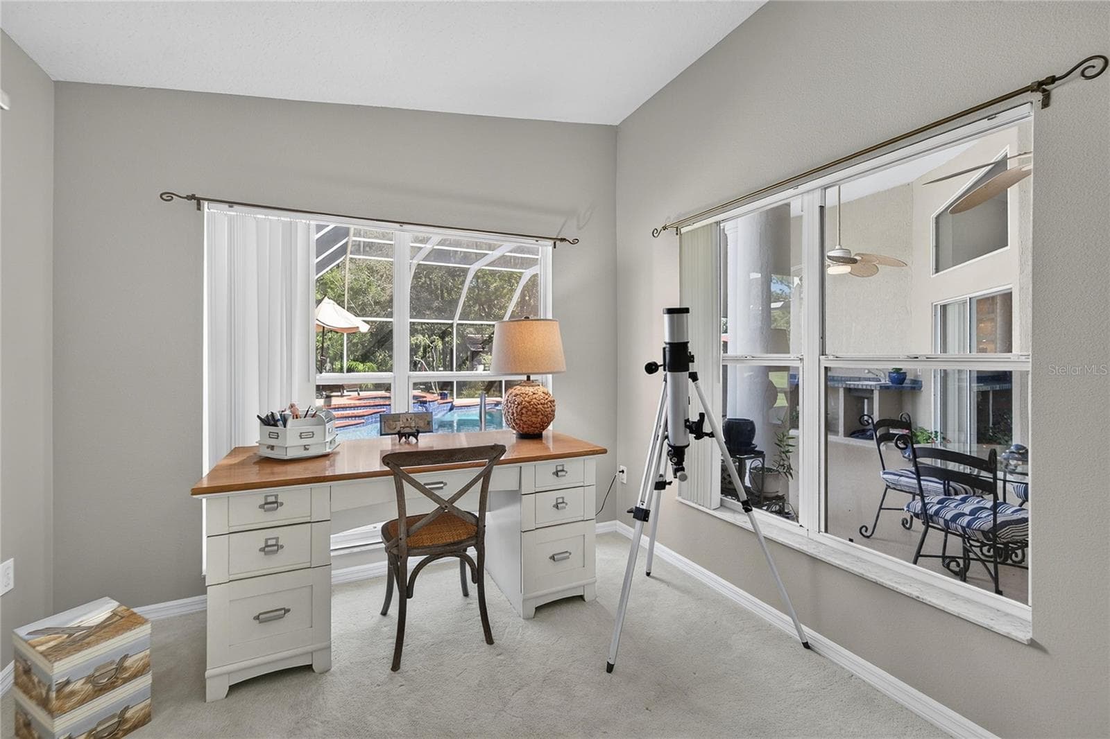 The work area looks over the pool - 0 OLCOTT DR, WESLEY CHAPEL