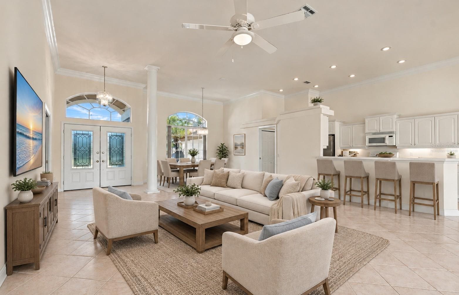 Virtually staged main living areas. - 1301 FOX CHAPEL DR, LUTZ