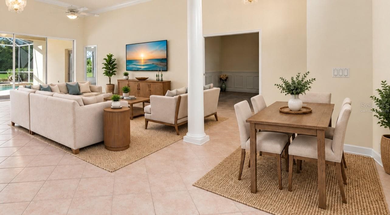 Virtually staged main living areas. - 1301 FOX CHAPEL DR, LUTZ