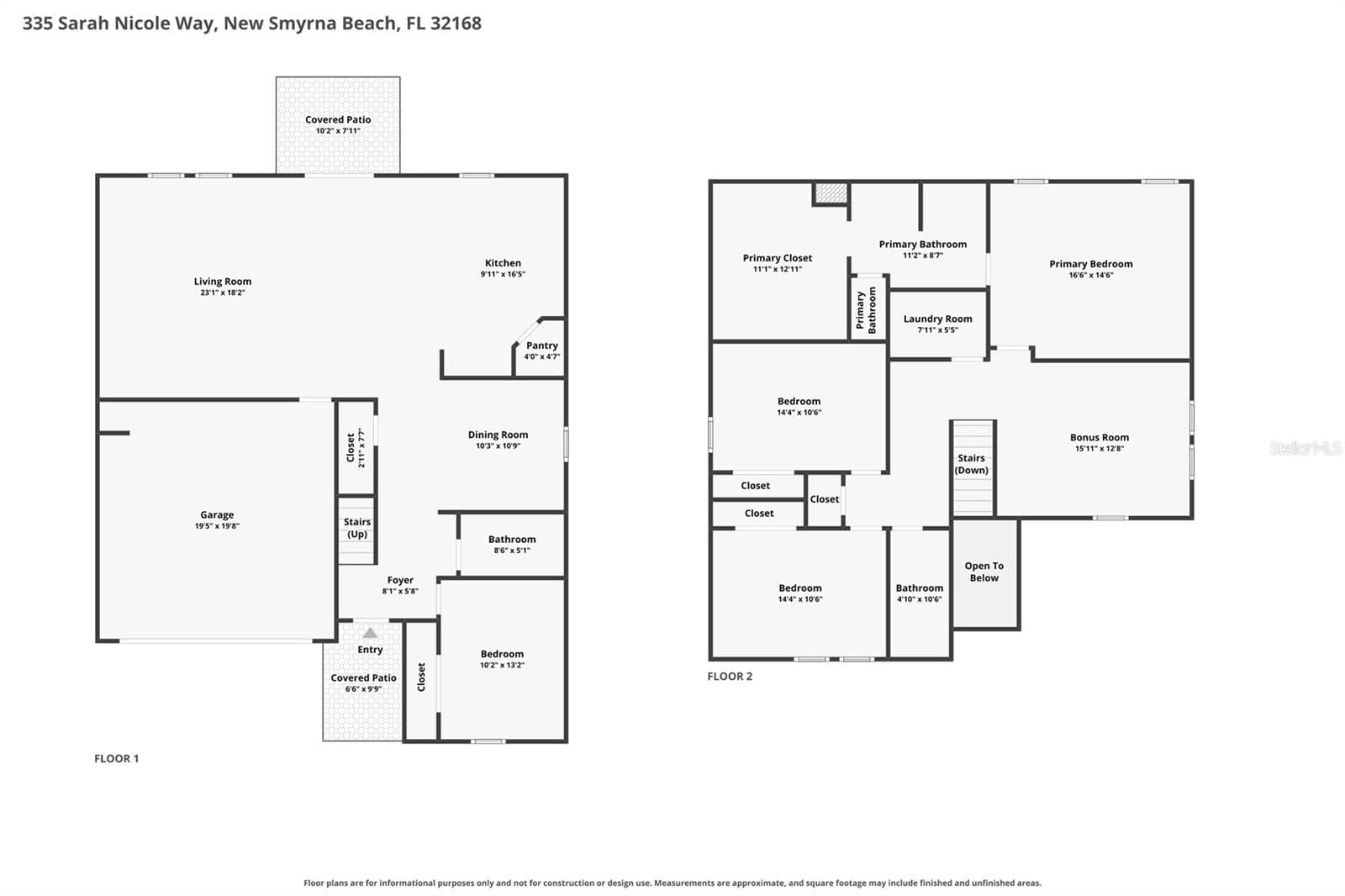 Floor Plans - 335 SARAH NICOLE WAY, NEW SMYRNA BEACH