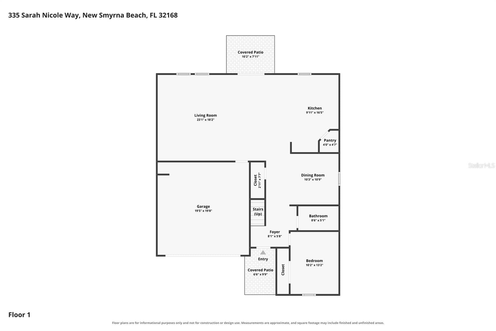 1st Floor Plan - 335 SARAH NICOLE WAY, NEW SMYRNA BEACH