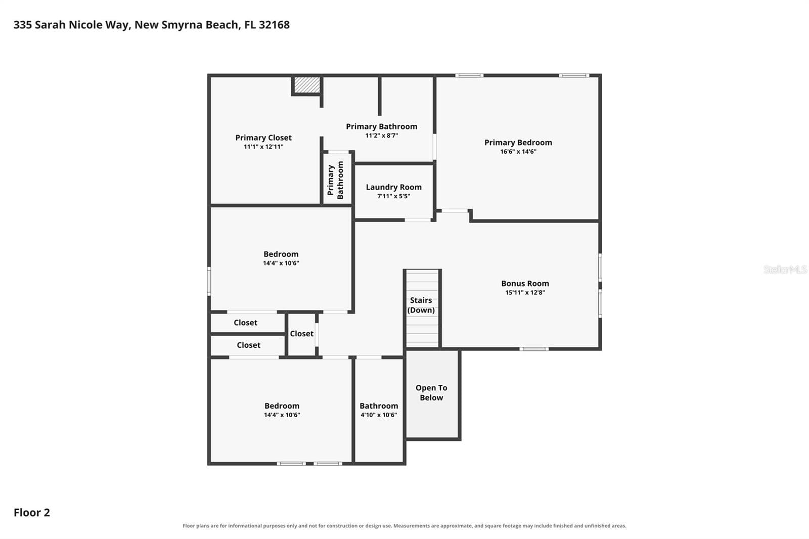 2nd Floor Plan - 335 SARAH NICOLE WAY, NEW SMYRNA BEACH