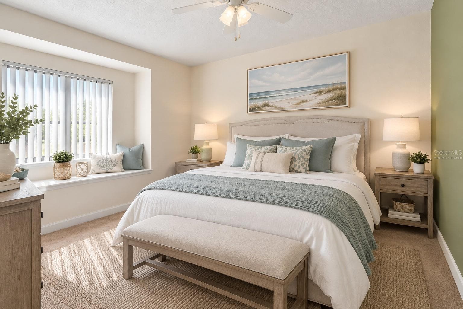 Virtually staged secondary bedroom. - 1301 FOX CHAPEL DR, LUTZ