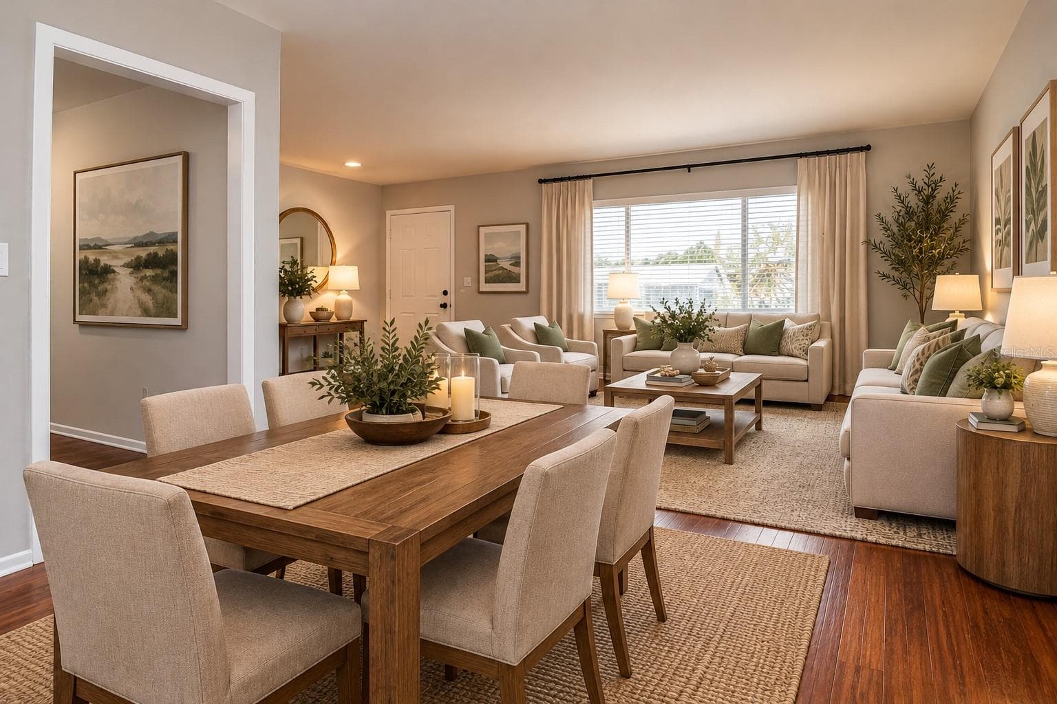 Staged Living Room/Dining Room - 1507 N LAKE DR, SUN CITY CENTER