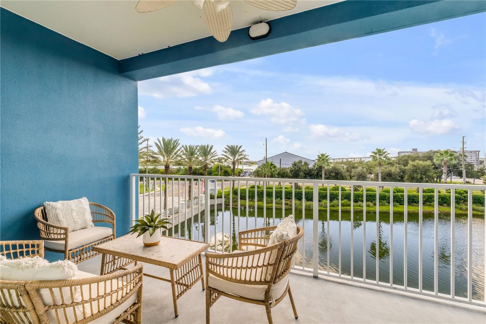 View from back patio of pond and marina - 1 RIVERWALK DR #303, NEW SMYRNA BEACH