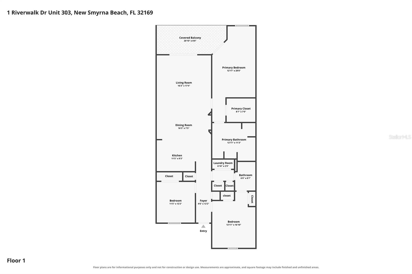 floor plan - 1 RIVERWALK DR #303, NEW SMYRNA BEACH