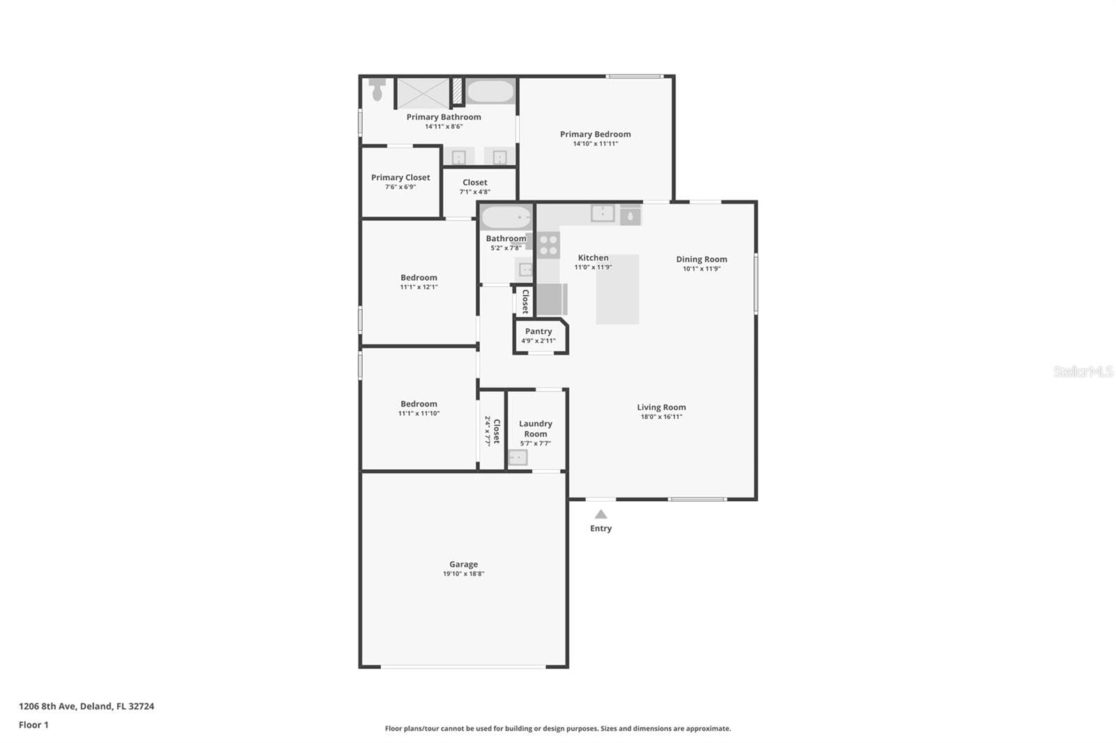 floor plan of garage left - 1772 6TH AVE, DELAND