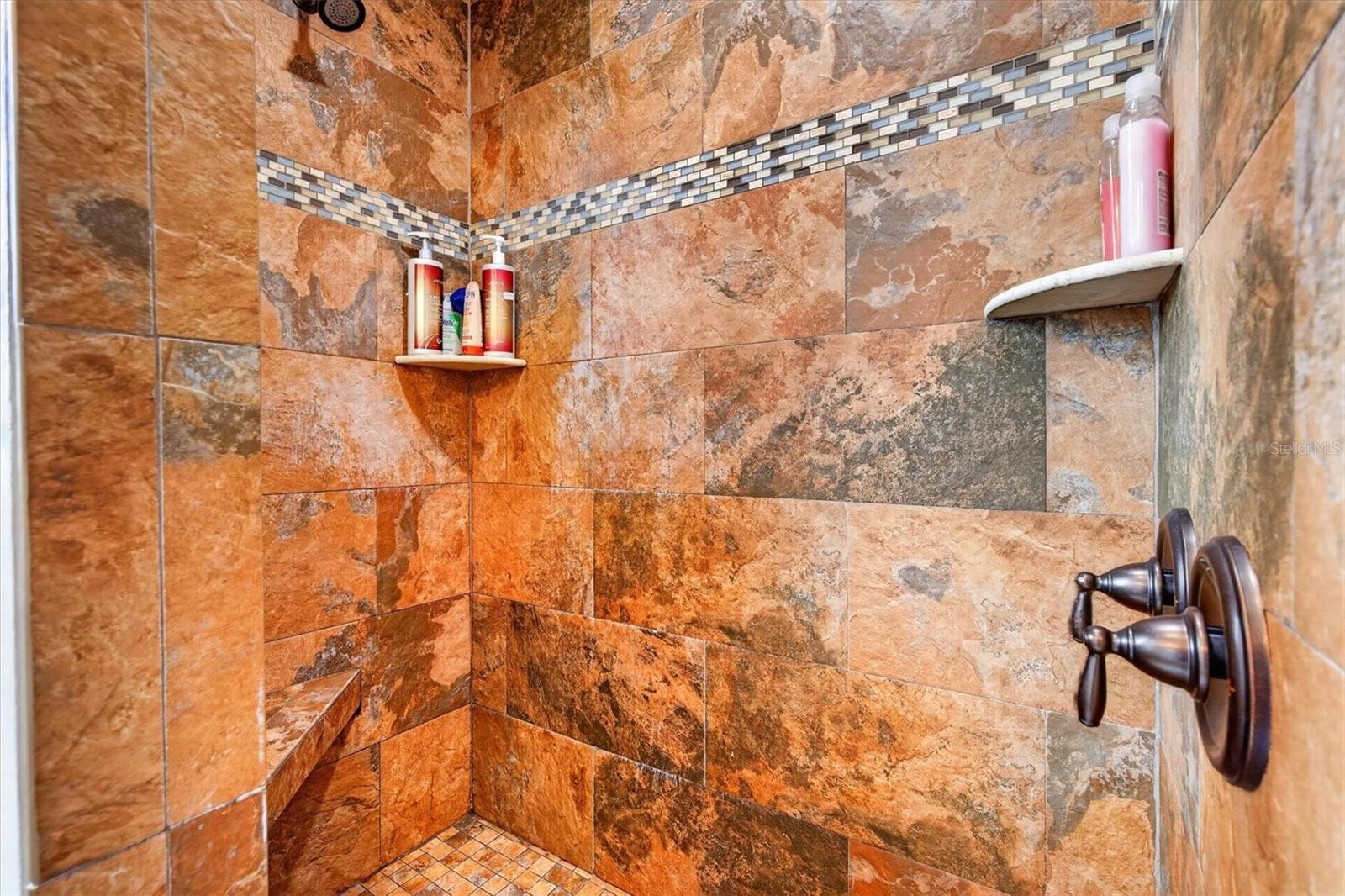 Primary Walk in Shower - 8185 SPANISH OAK DR, SPRING HILL