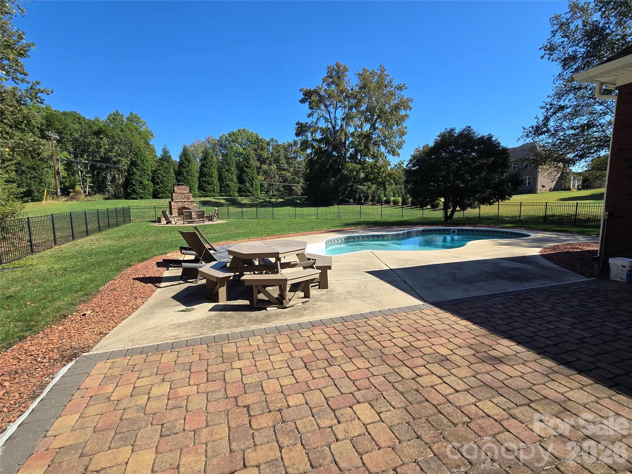 Pool fire pit area - 3008 Scottsdale Lane, Matthews
