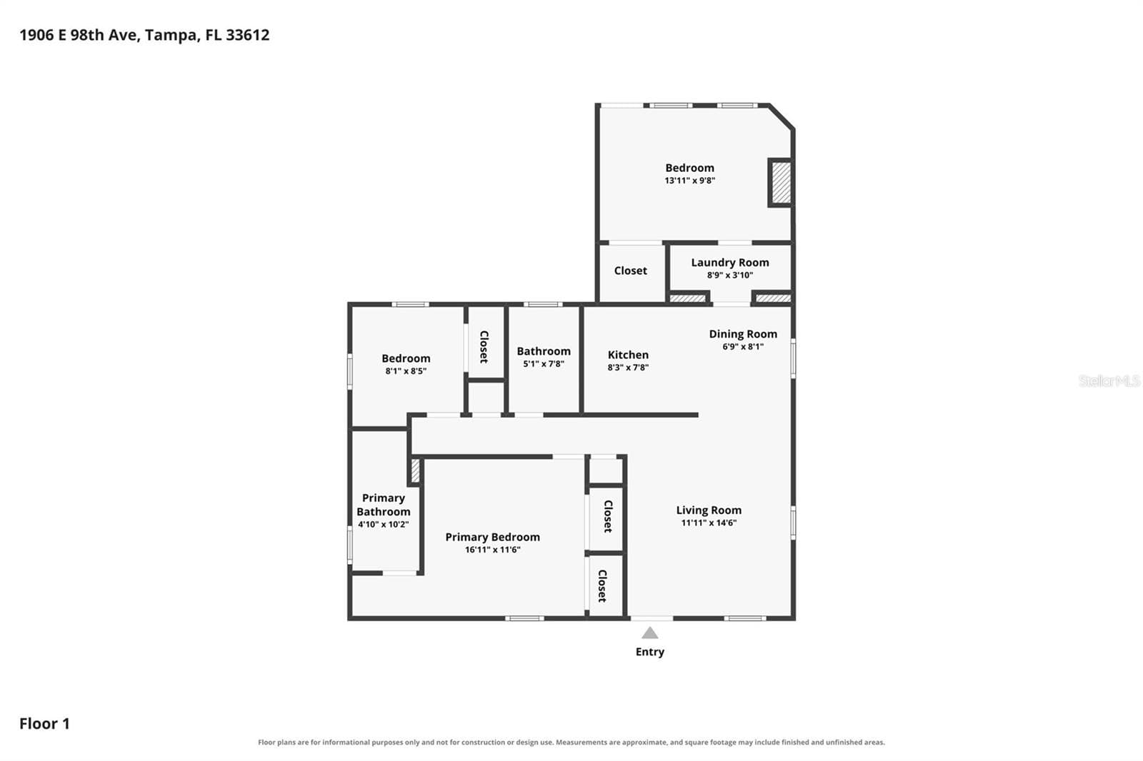 Floor Plan - 1906 E 98TH AVE, TAMPA