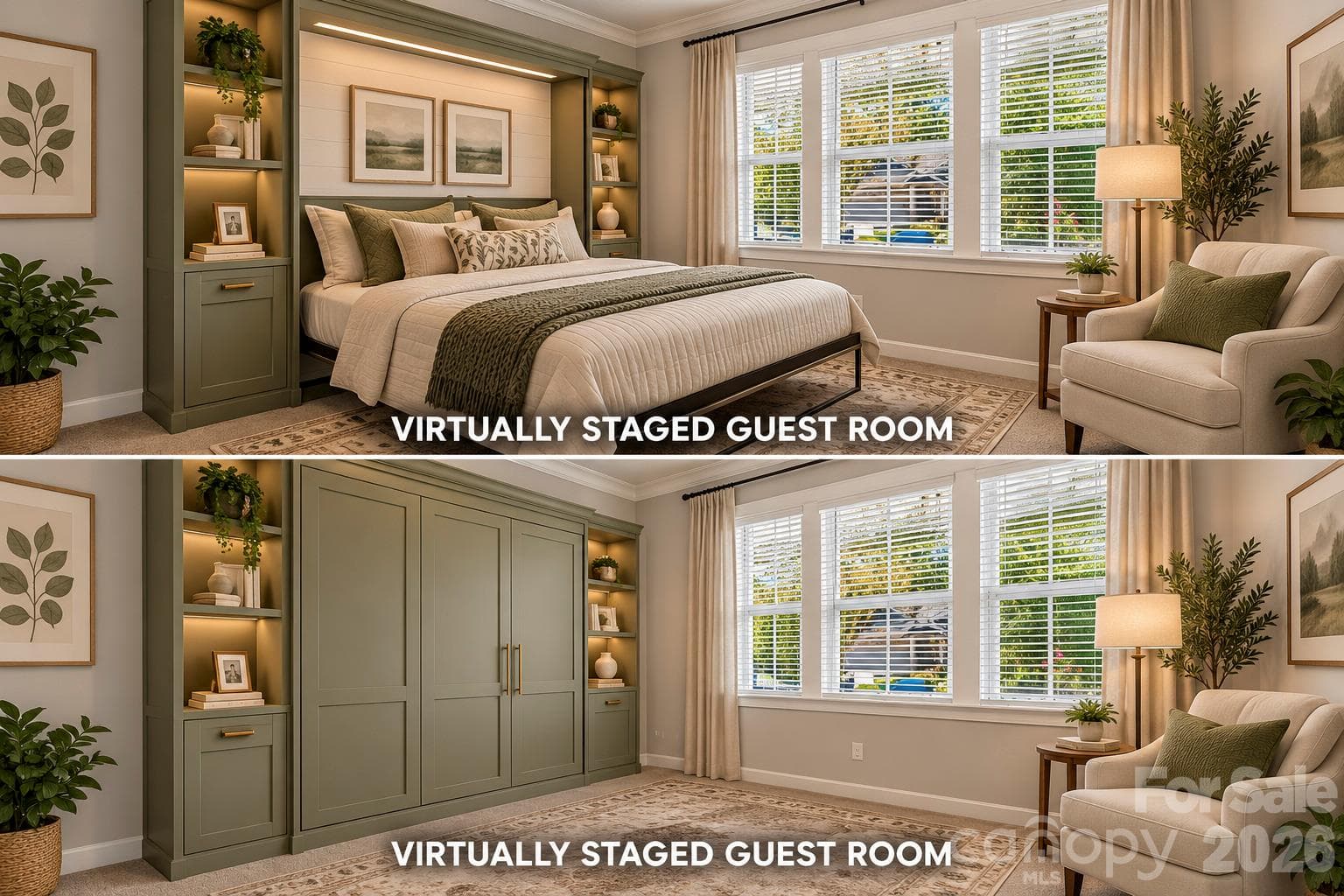 Virtually Staged Front Bedroom / Sitting Room (Options) - 3232 Marchers Trace Drive, Mint Hill