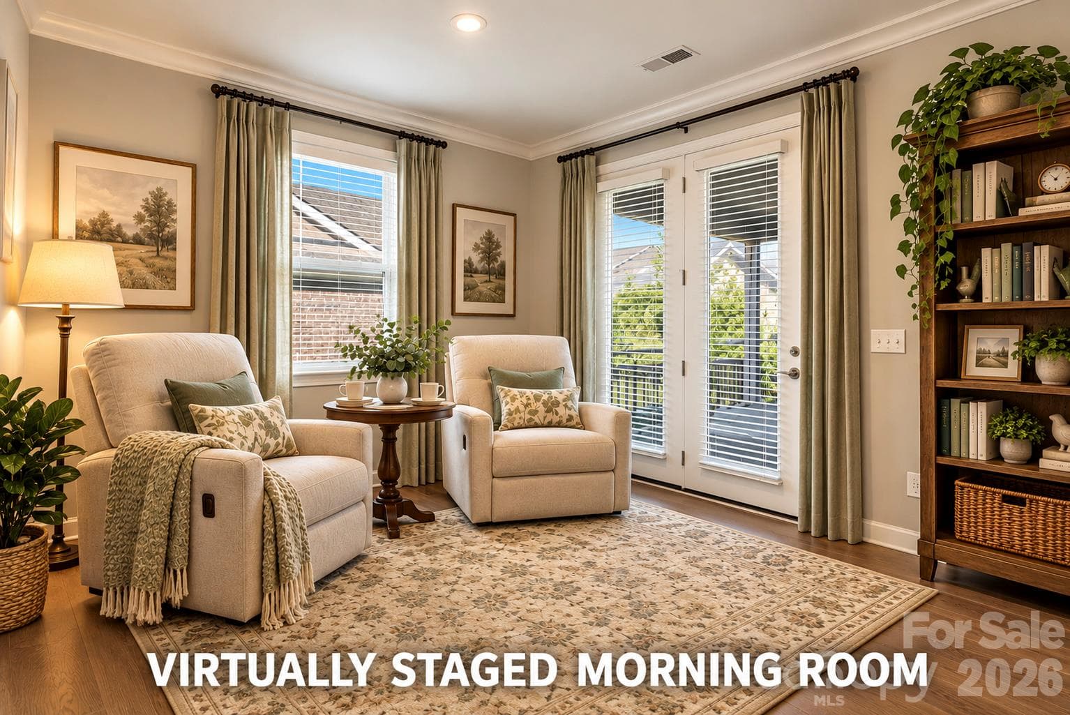 Virtually Staged Morning Room - 3232 Marchers Trace Drive, Mint Hill