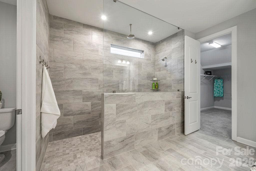 Primary Bath with zero entry shower - 3232 Marchers Trace Drive, Mint Hill