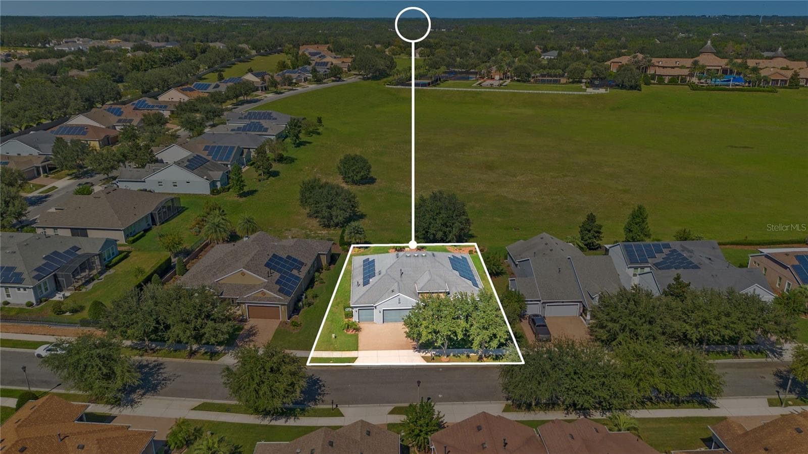 Aerial of Home with outline - 103 BALMY COAST RD, GROVELAND