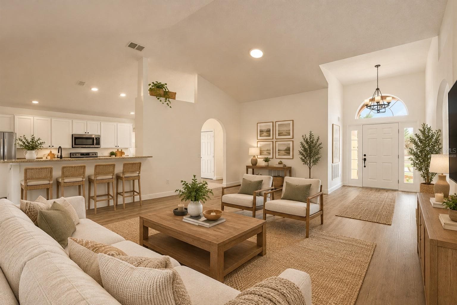 Living Room-virtually staged - 140 MILESTONE DR, HAINES CITY