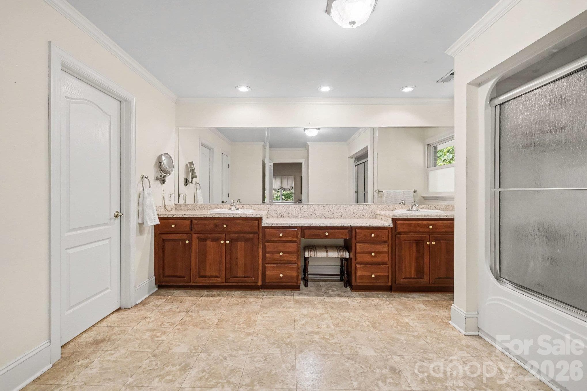 Spacious primary bath with dual vanities - 746 Grandview Drive NE, Concord