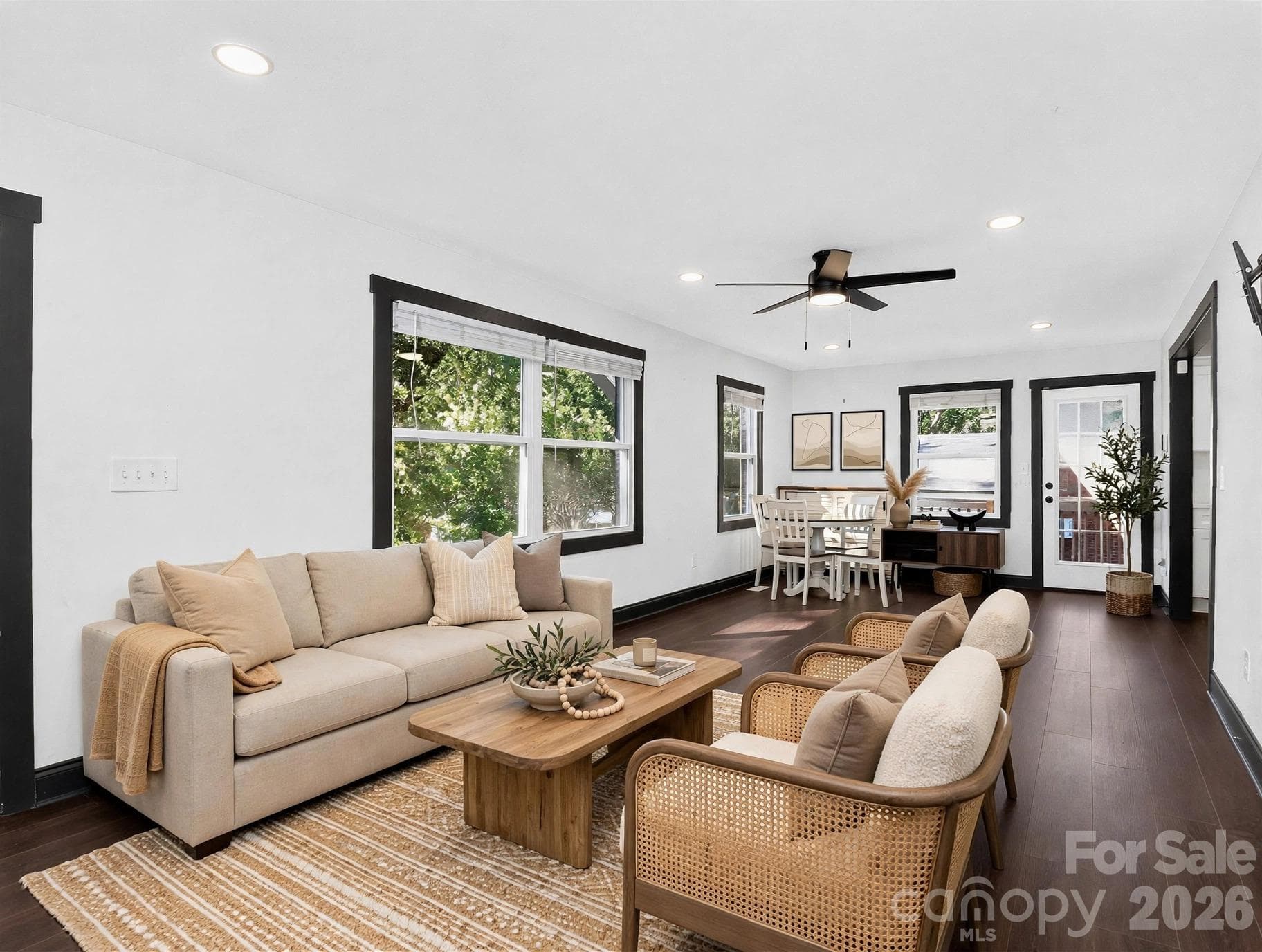 Living Room — Virtually Staged - 2736 Royston Road, Charlotte