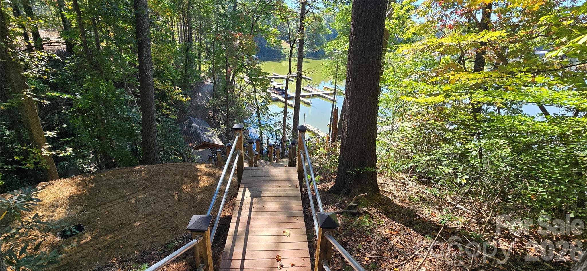 Stair access to boat slips - 208 Turning Leaf Drive, Nebo
