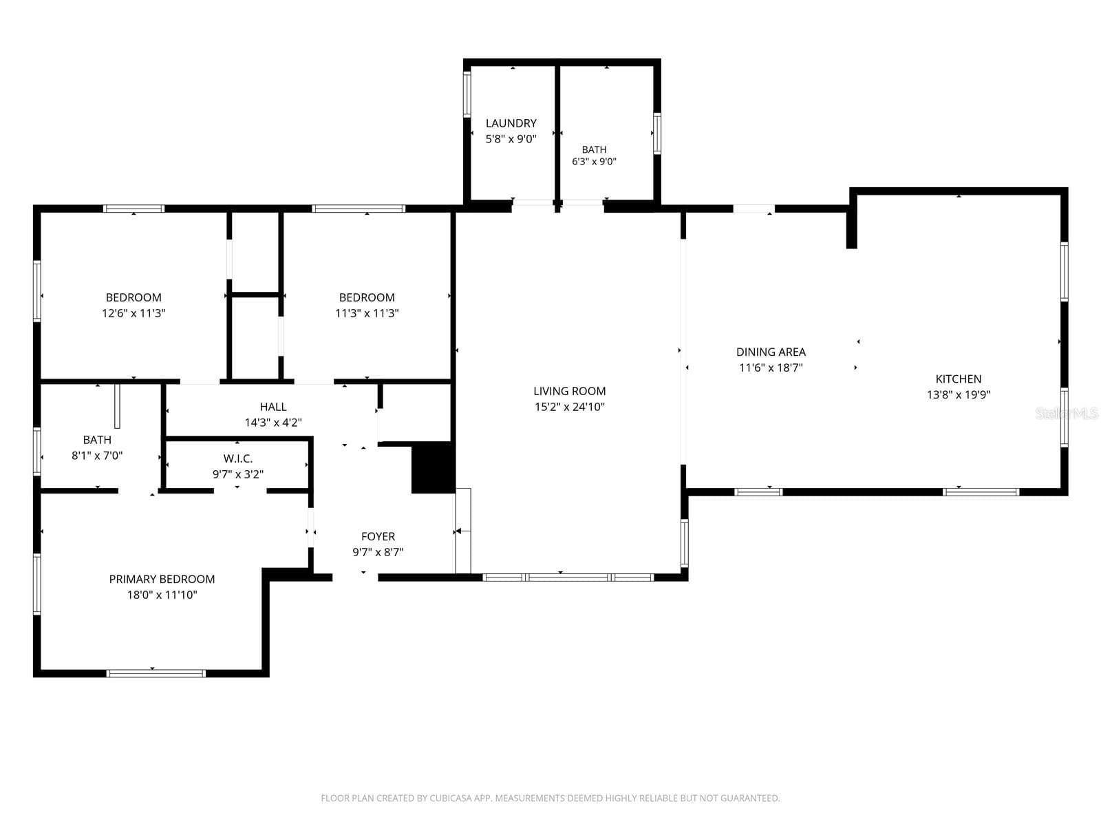 Floor Plan Created by Cubicasa -Measurements Deemed Highly Reliable but not Guranteed - 427 39TH ST S, ST PETERSBURG