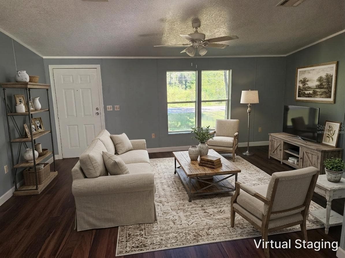 Living Room Virtually Staged - 1504 WALDRUP RD, LAKELAND