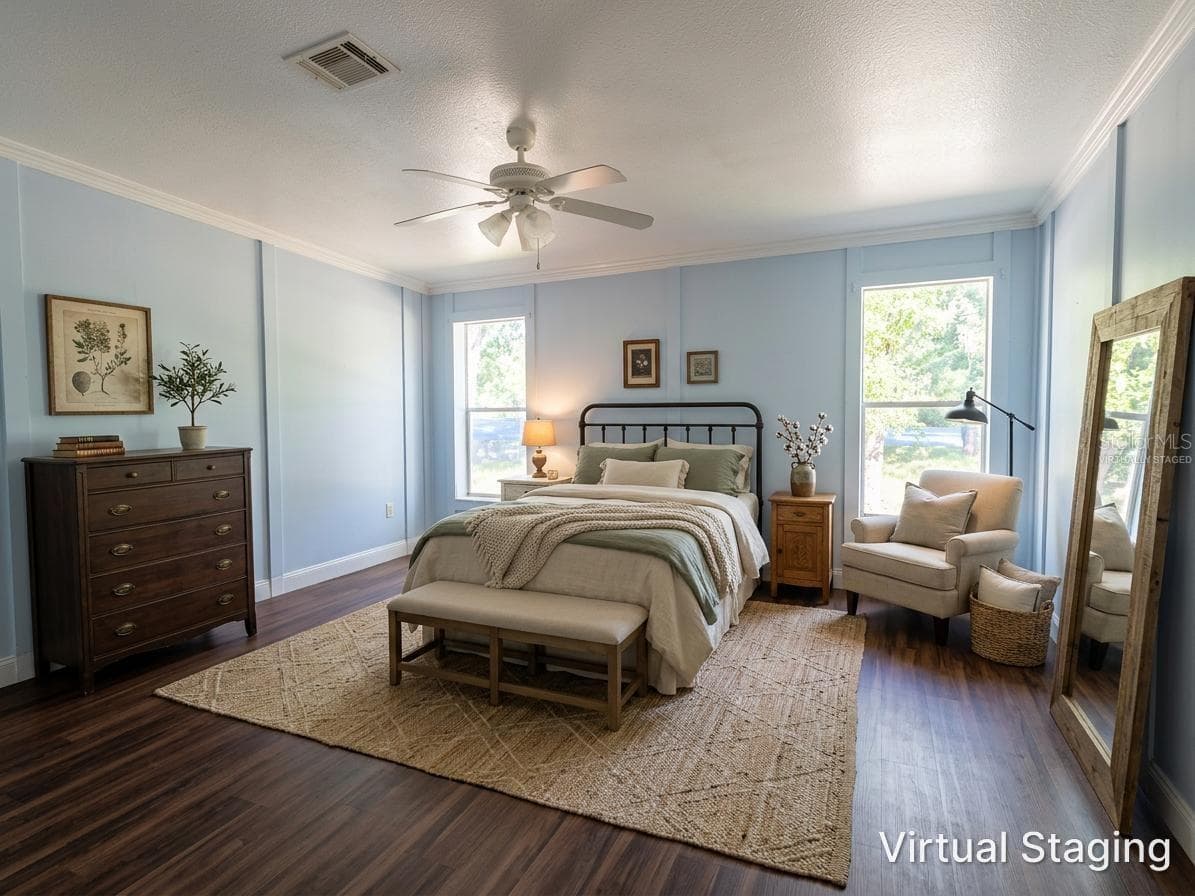Primary Bedroom Virtually Staged - 1504 WALDRUP RD, LAKELAND