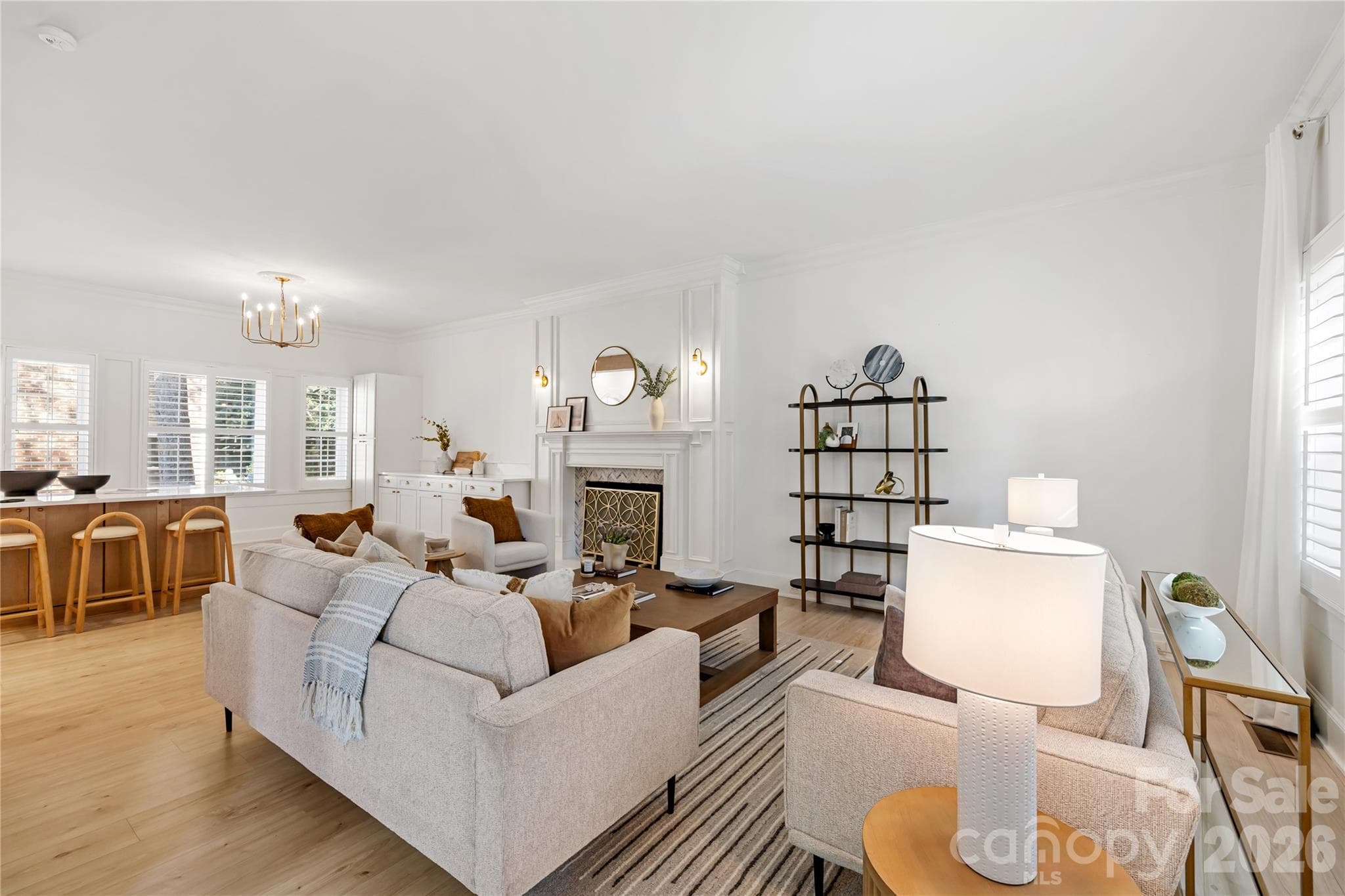Another view of the generously sized living room, offering plenty of flexibility for multiple furniture arrangements to suit your needs. - 4341 Old Saybrook Court, Charlotte