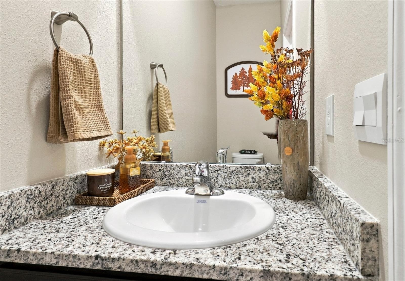 Half Bathroom Featuring Granite Style Countertop - 33310 MAJOR OAK DR, WESLEY CHAPEL