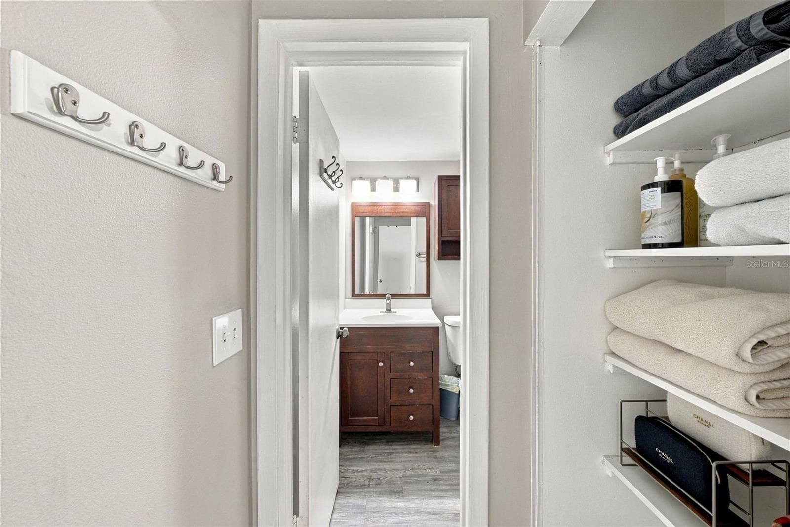 Large linen closet and master bath - 16136 FOXFIRE DR, TAMPA