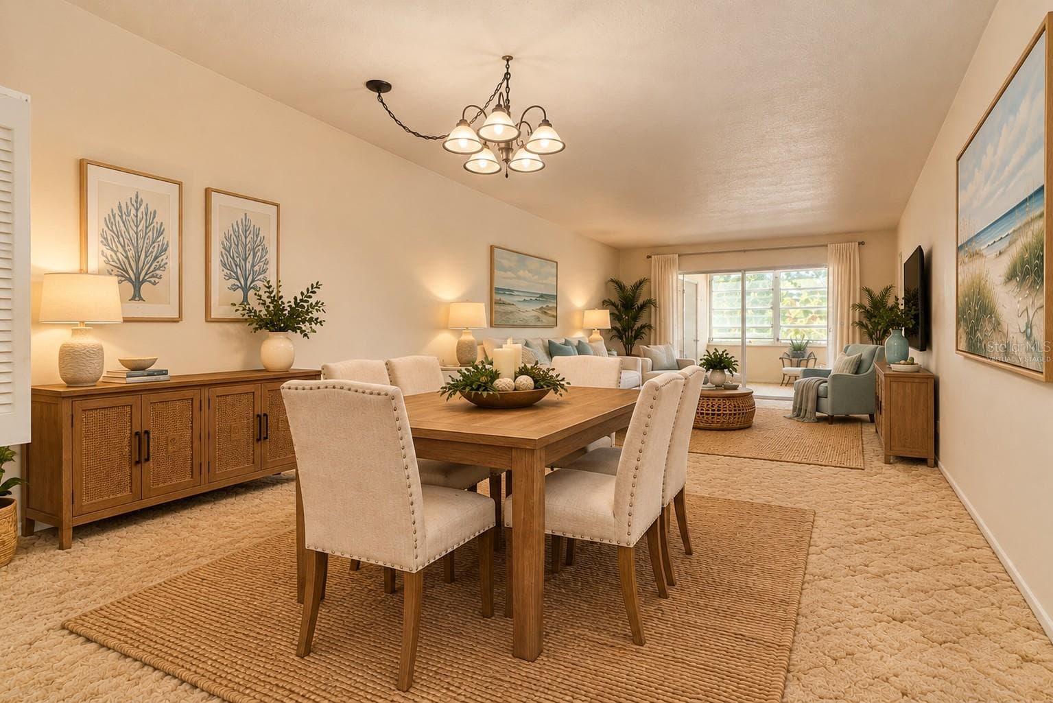 Virtually Staged - Living/Dining Room - 211 PASADENA AVE N #206, ST PETERSBURG
