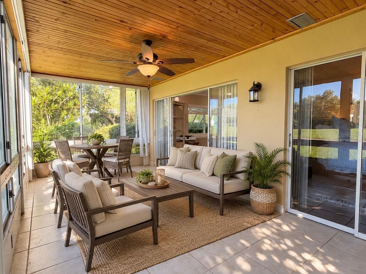 Virtually staged lanai with windows and screens. - 324 WEXFORD TER #171, VENICE