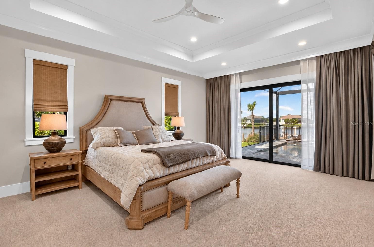 Owners Suite: Motorized Window Treatment.  Sliders lead to the lanai - 1625 RIO VISTA TER, PARRISH