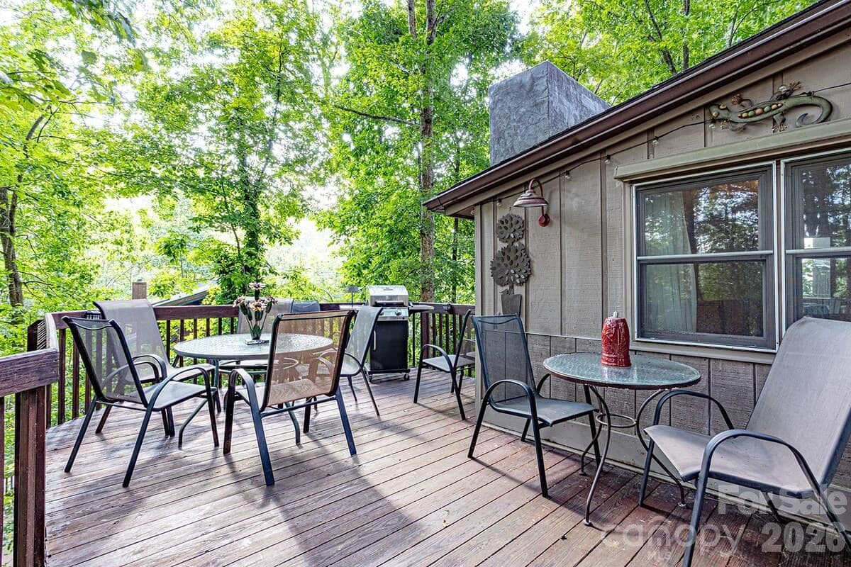 Outdoor dining area - 208 N West Lake Drive, Lake Lure