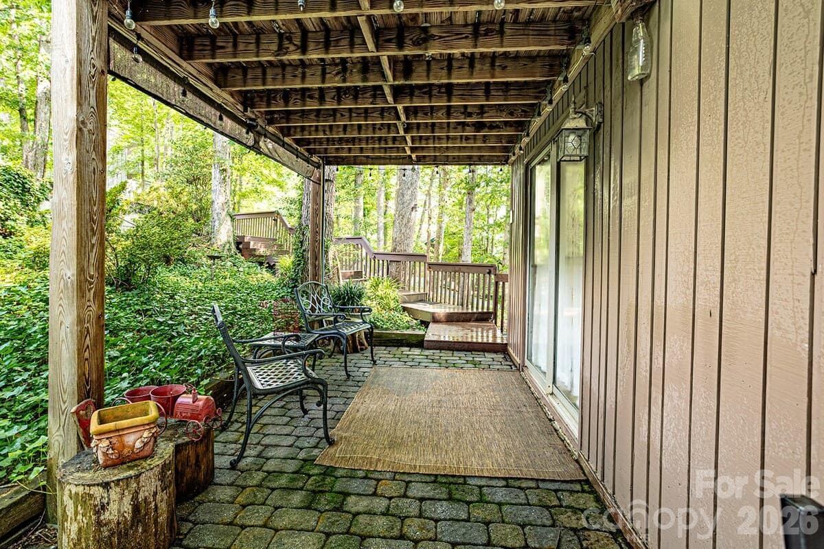 Lower level patio - 208 N West Lake Drive, Lake Lure
