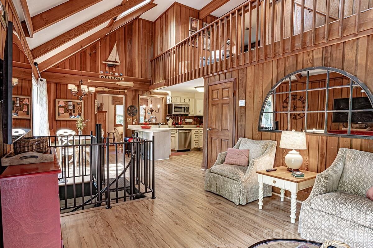 Inviting family room - 208 N West Lake Drive, Lake Lure